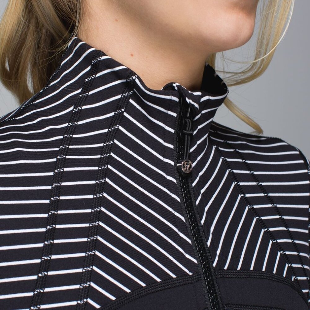 Lululemon Define Jacket Parallel Stripe Black Whi… - image 2